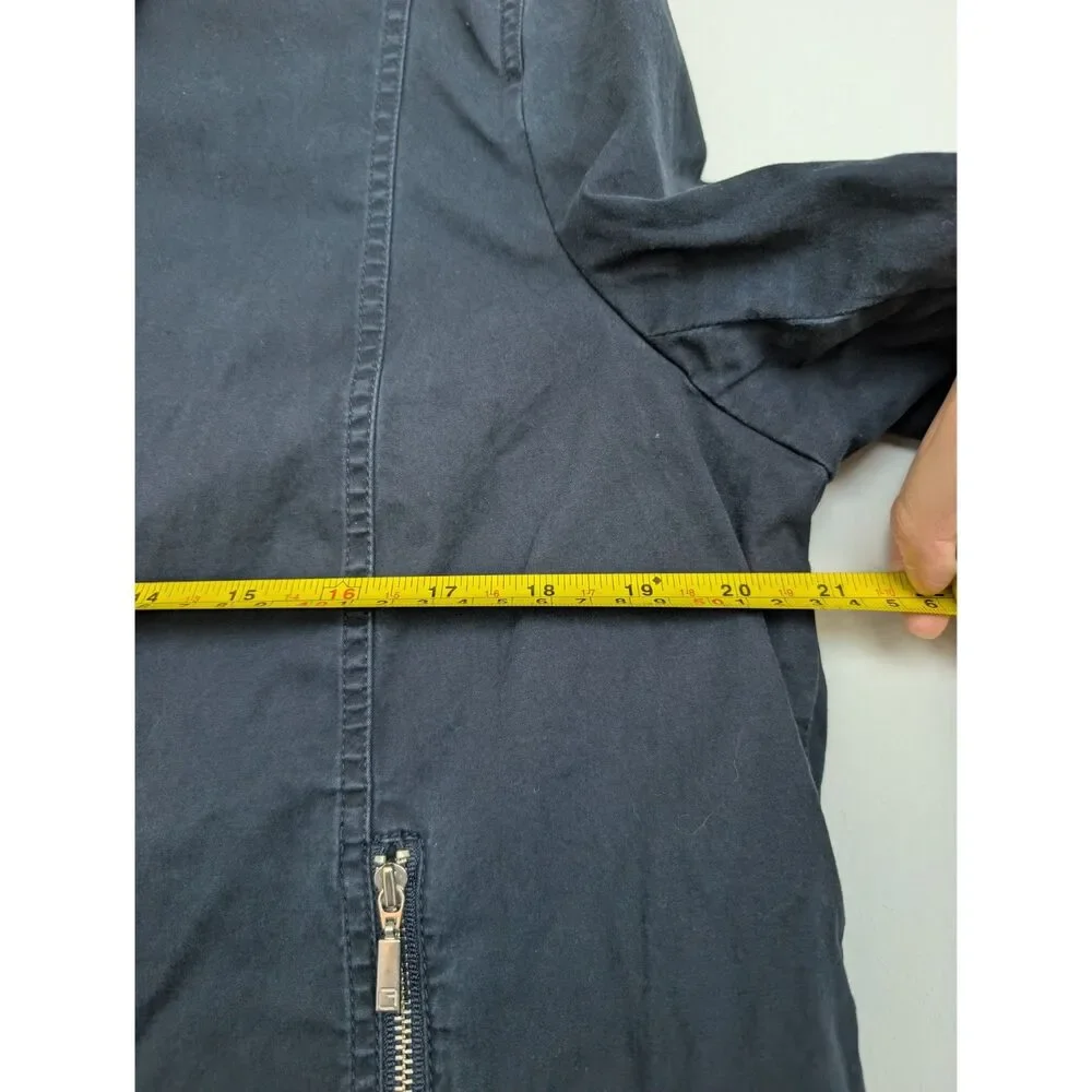 Lafayette 148 Navy Snap Button Collared Lightweight Jacket Sz XXL Zip Pocket - Picture 3 of 16